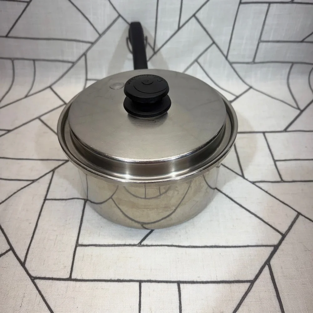 Saladmaster Saucepan Silver T304S Stainless Steel Vapo-Valve Lid USA 2 quart